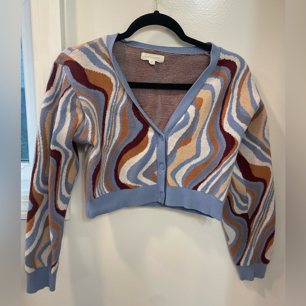 LA Hearts Colorful Wave Patterned Women's Sweater